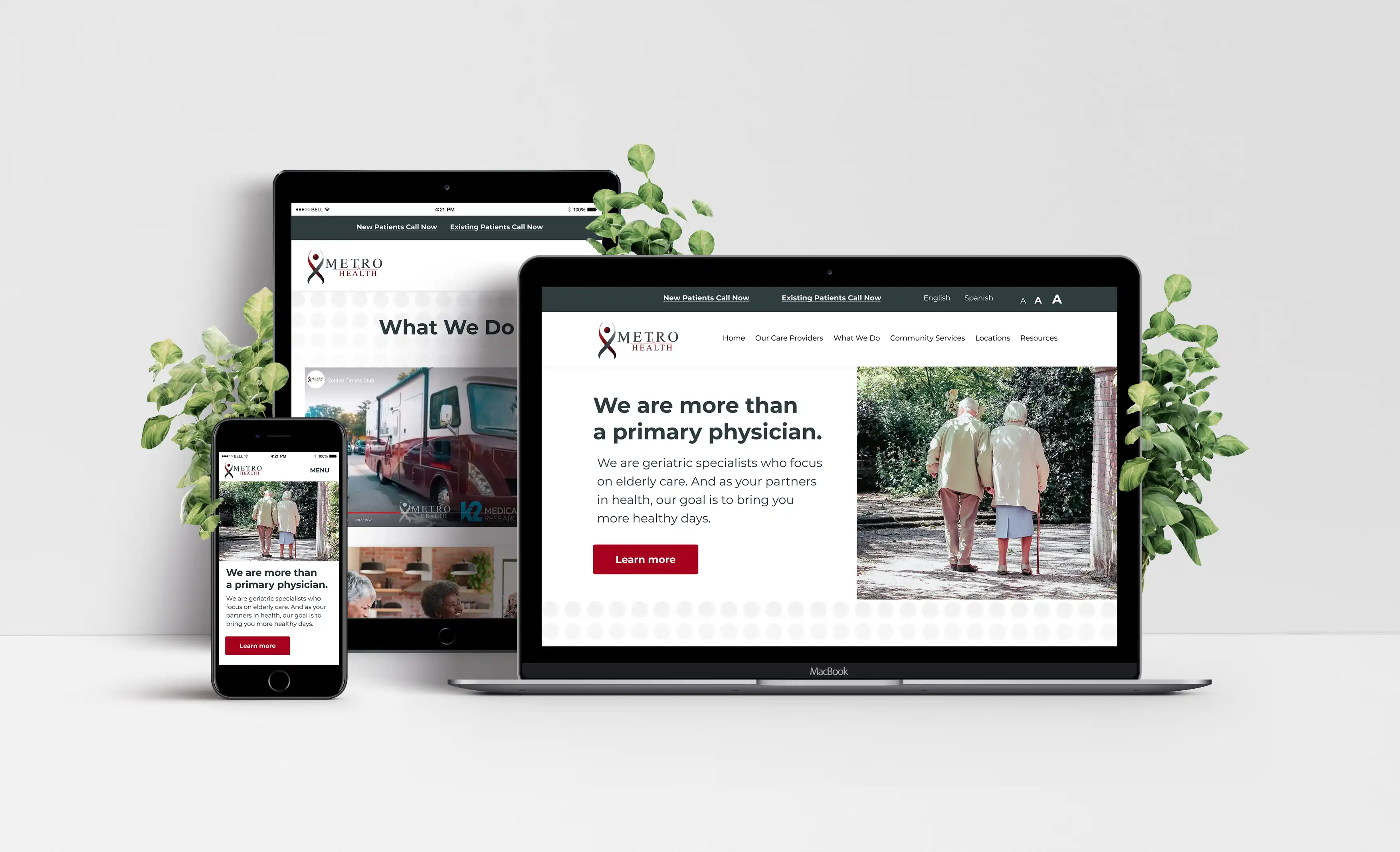 MetroHealth Homepage Mockup desktop & Mobile