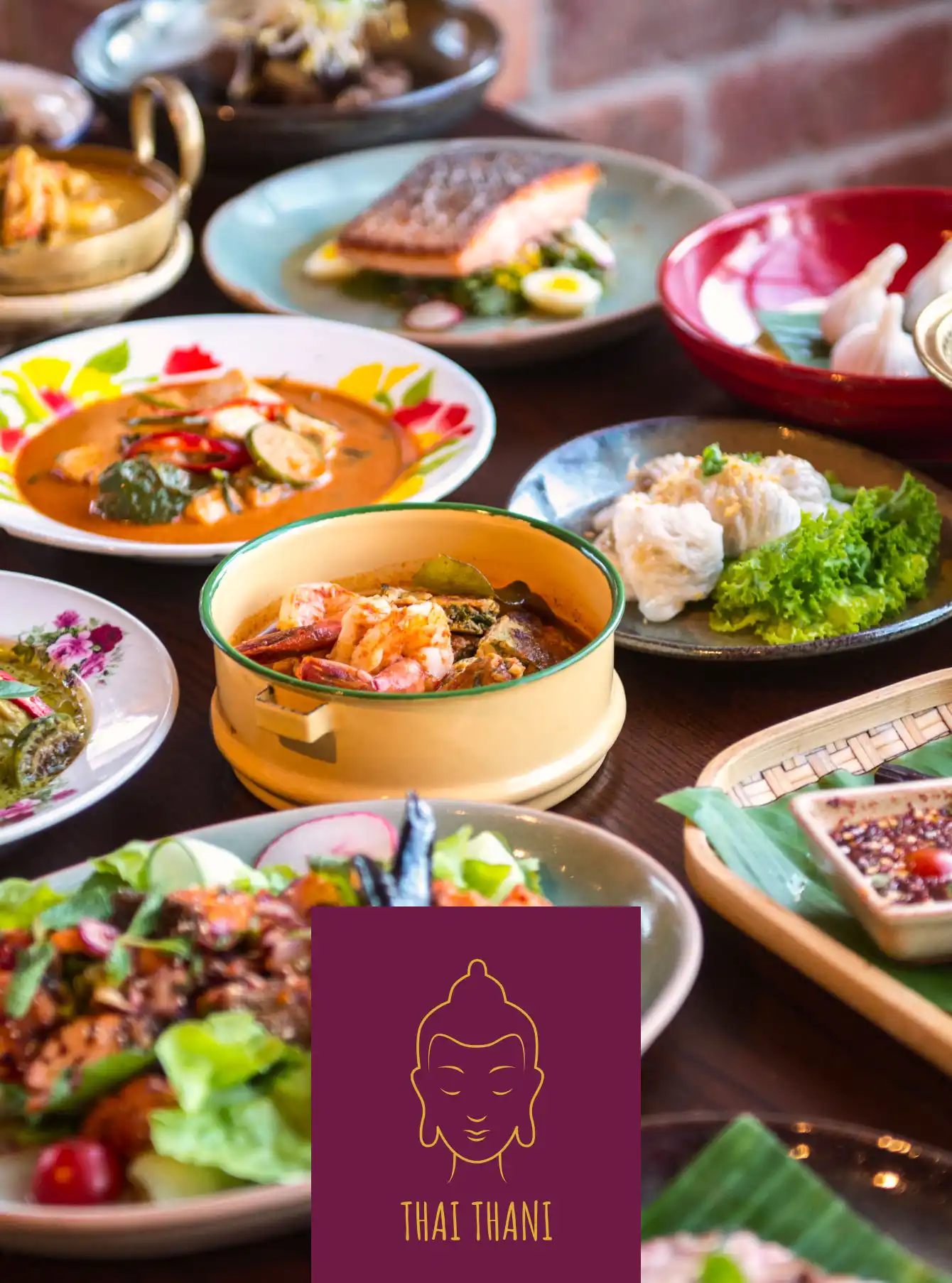 Thai Thani Dishes on a table